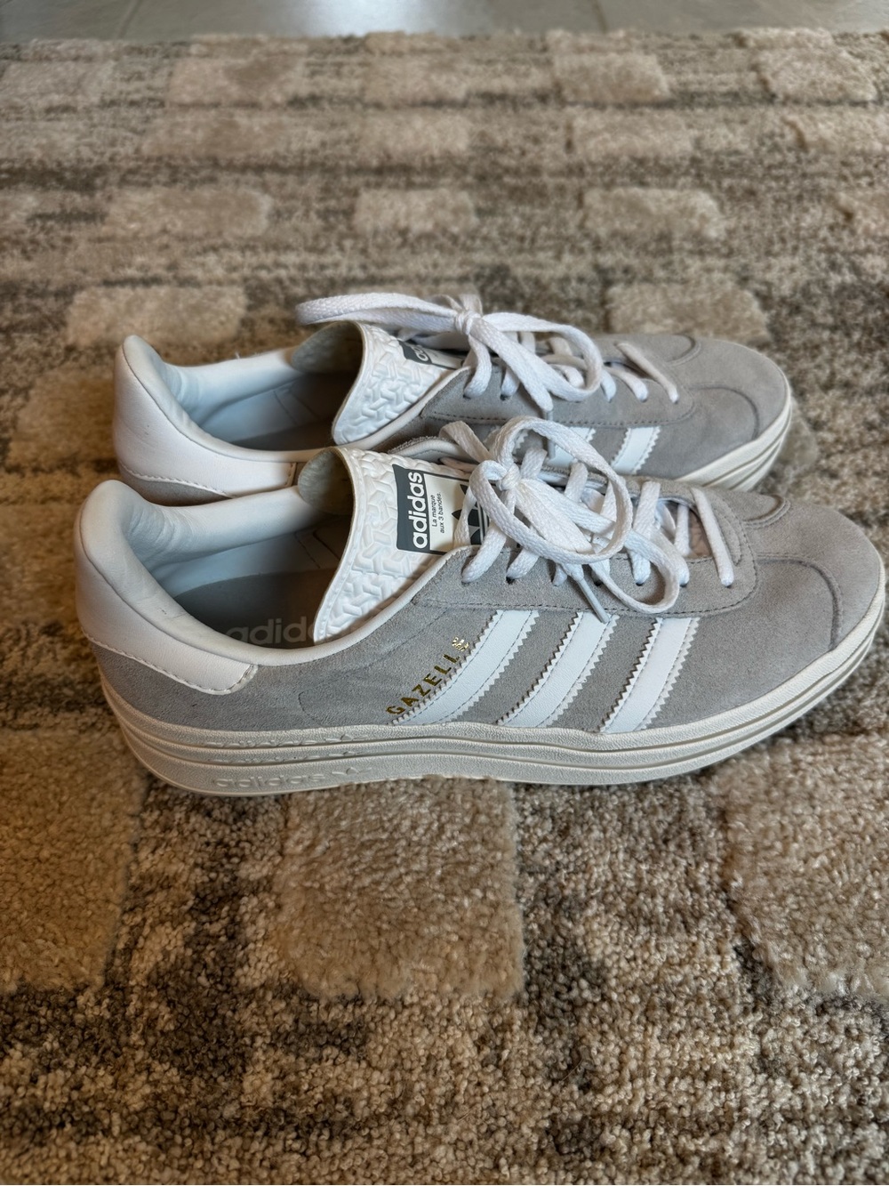 Adidas Gazelle Bold Platform Gray and White Women’s Sneaker (Size US 9.5)